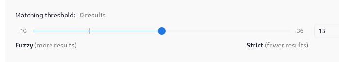 Threshold slider screenshot